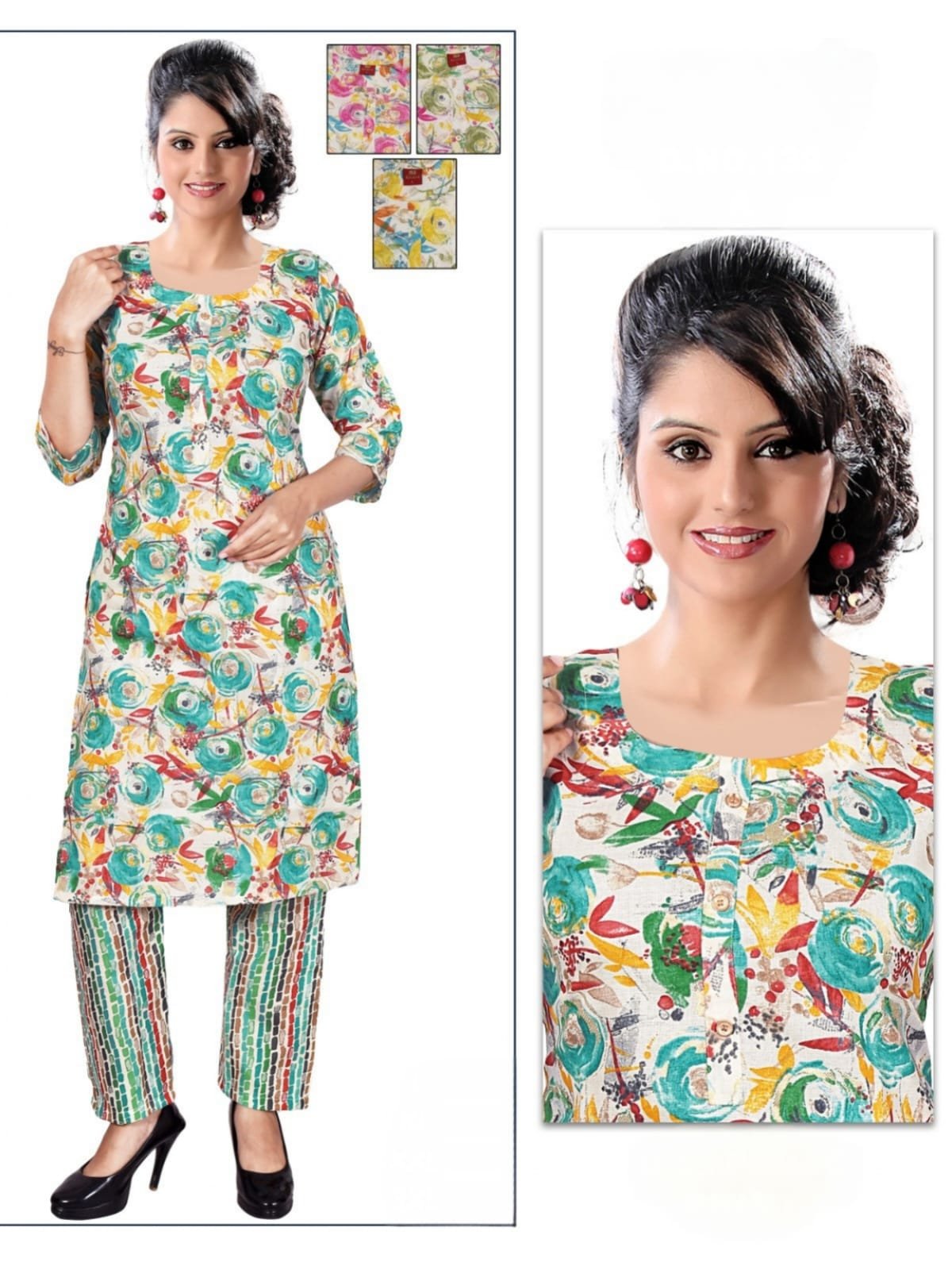 Luxuriously Soft Cotton Blend Kurthi with bottom