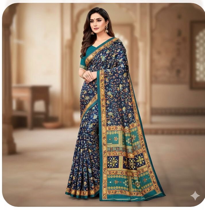 Pashmina Silk Indigo