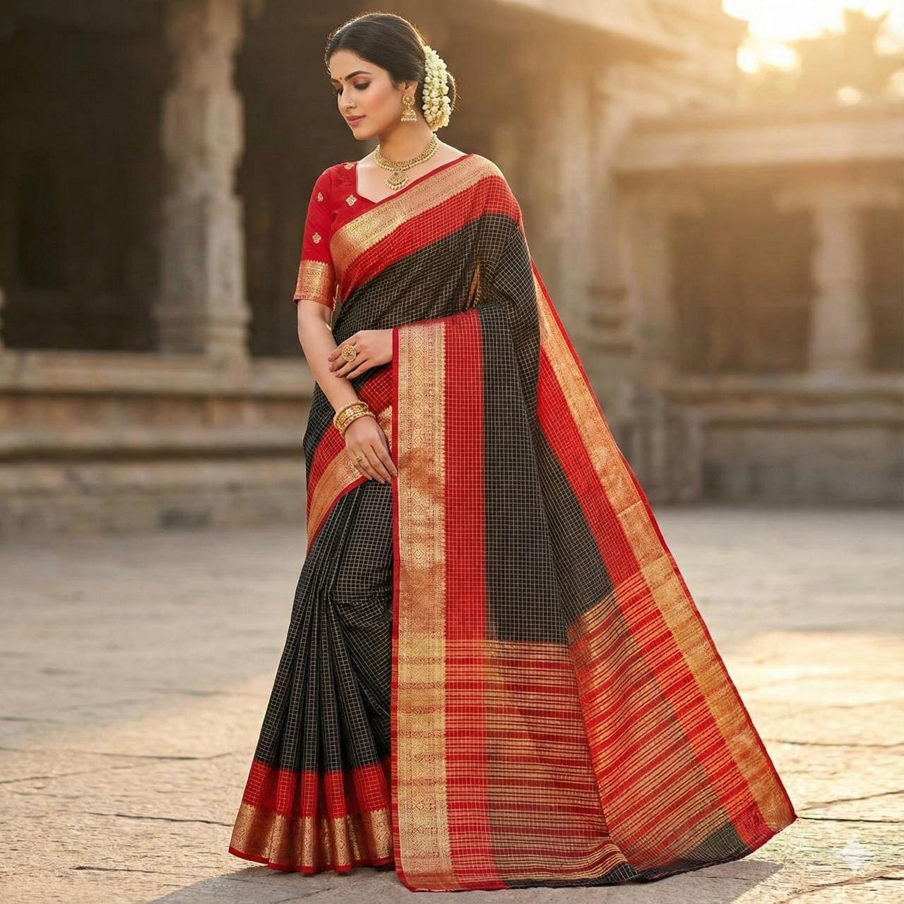2D Mysore Silk Black