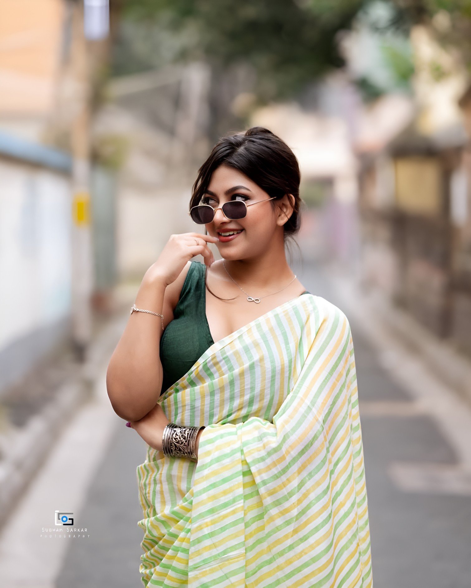 Striped Soft Cotton Saree with Blouse Piece